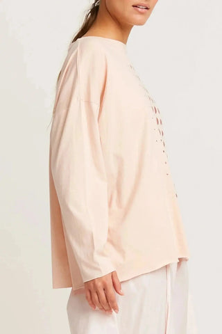 PLANET by Lauren G Women's Shirts & Tops Planet Pima Cotton Metallic Dot Dot Boxy Tee