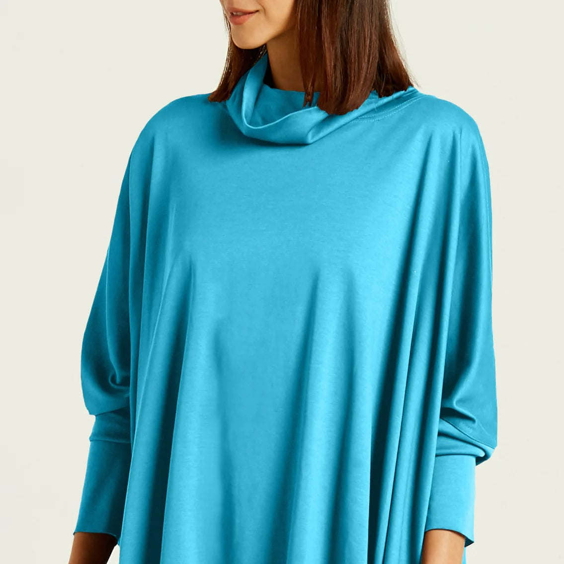 Planet by Lauren G Women's Shirts & Tops Turquoise / One Size Planet Swing Turtleneck Tee