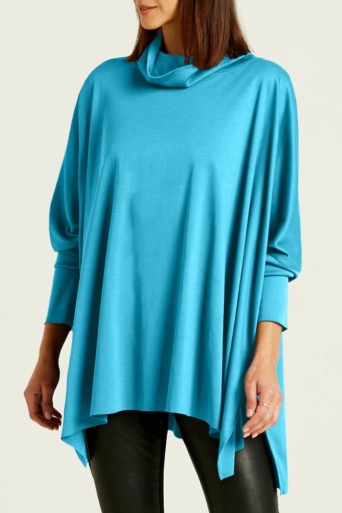 Planet by Lauren G Women's Shirts & Tops Turquoise / One Size Planet Swing Turtleneck Tee