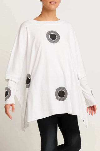 PLANET by Lauren G Women's Shirts & Tops White/Black / One Size Planet Spotlight