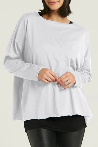 PLANET by Lauren G Women's Shirts & Tops White / O/S Planet Pima Cotton Luxury Boxy Tee
