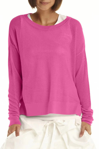 PLANET by Lauren G Women's Sweaters Punch / O/S Planet Pima Cotton Mini Seed Stitch Sweater