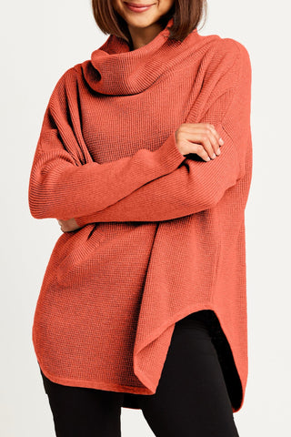 Planet Pima Cotton Waffle Cowl Sweater