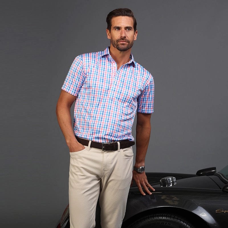 Planters Exchange Collars & Company Blue/Pink Polo