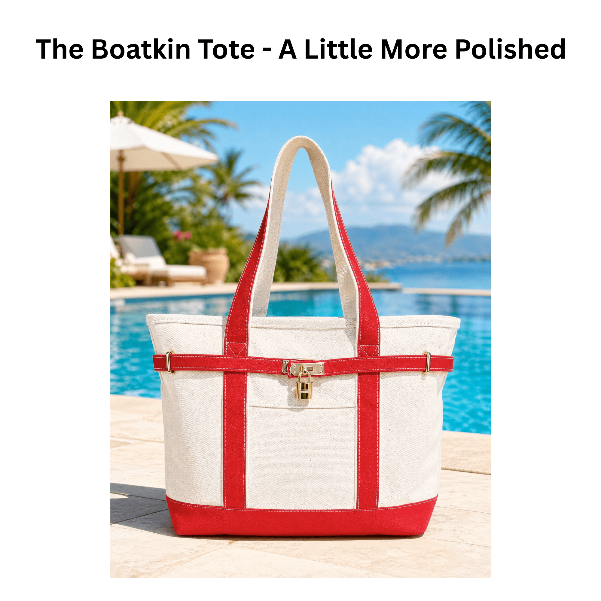 Boatkin Bag | Canvas Boat Tote with Gold Hardware – Planters Exchange