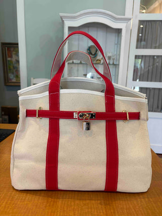 The Boatkin Bag — Structured Canvas Tote with Gold Lock