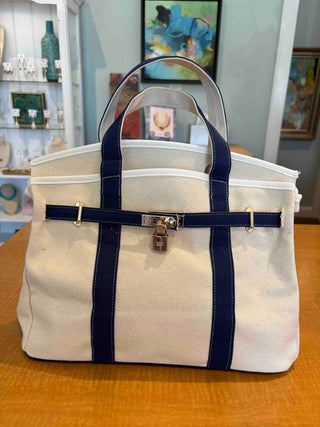 The Boatkin Bag — Structured Canvas Tote with Gold Lock