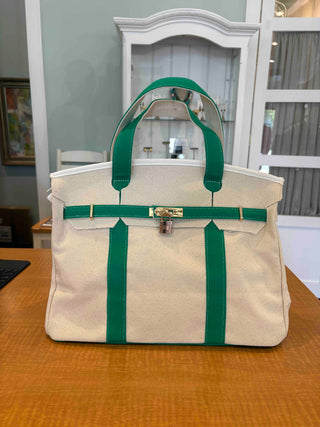 The Boatkin Bag — Structured Canvas Tote with Gold Lock