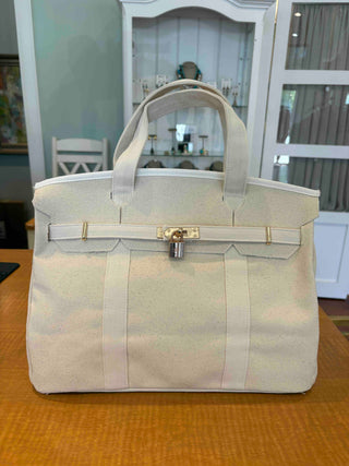 The Boatkin Bag — Structured Canvas Tote with Gold Lock