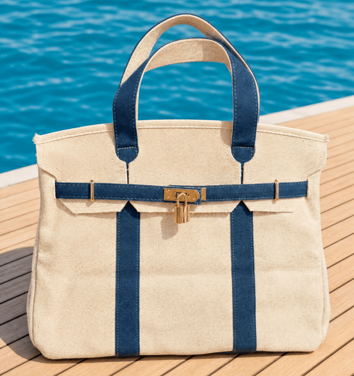 Boatkin Bag | Canvas Boat Tote with Gold Hardware – Planters Exchange
