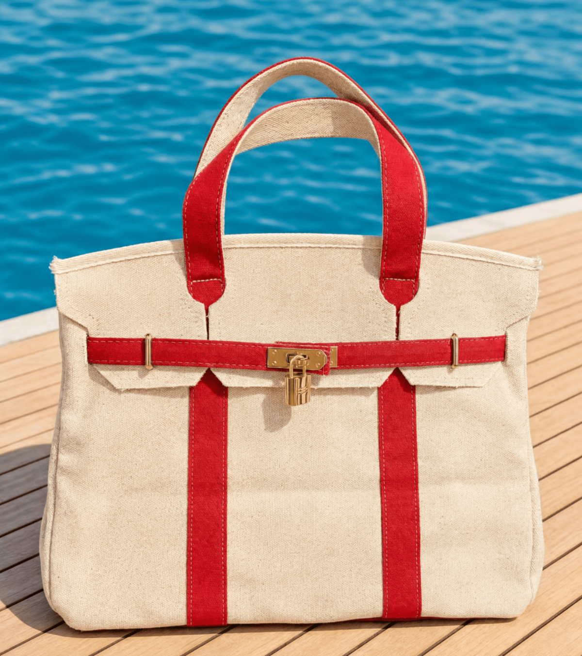 Boatkin Bag | Canvas Boat Tote with Gold Hardware – Planters Exchange