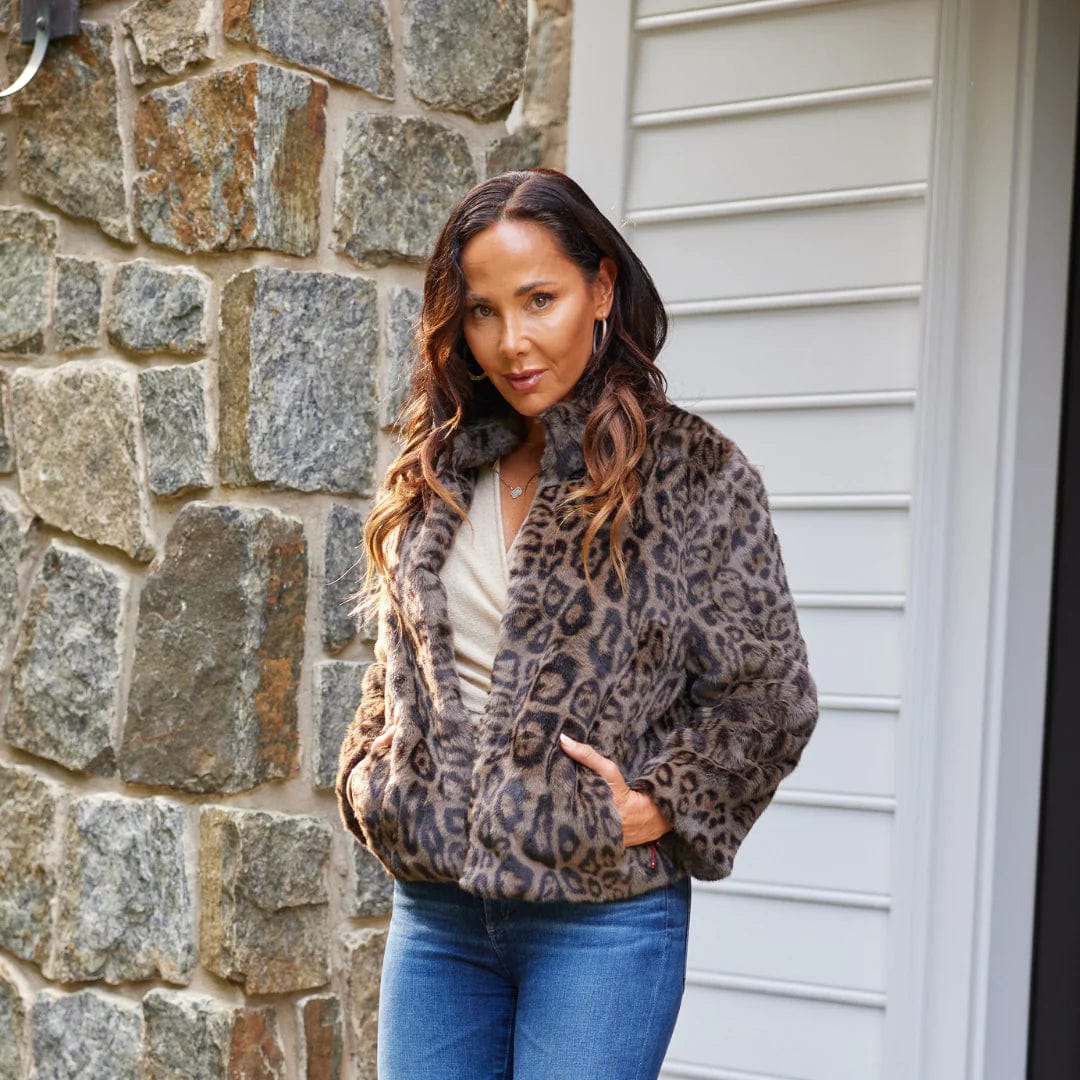 Womens leopard bomber jacket deals