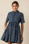 Navy Polka Dot