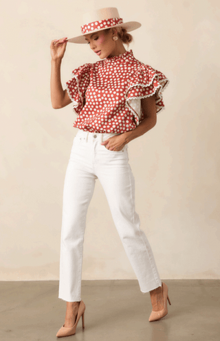 Prosperina Blair Ruffle Top - Planters Exchange