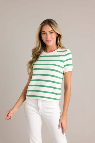 Prosperina Women's Sweaters Eden Green Stripe / S Prosperina Mary Lynn Sweater