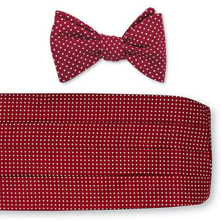 R Hanauer Burgundy Silk Halstead Spots Cummerbund