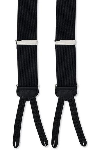 R. Hanauer Men's Accessories Black R Hanauer - Black Silk Faille Suspenders