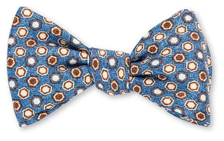 R Hanauer Lt Blue Hexagon Bowtie B5107