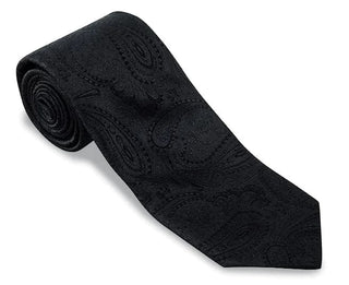 R Hanauer Black Paisley Necktie F1745