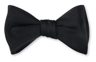 R Hanauer Pre-Tied Formal Black Satin Bow Tie - B598