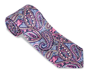 R. Hanauer Men's Necktie Blue/Fuchsia R Hanauer - Bernadette Paisley Necktie