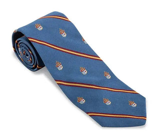 R Hanauer - Blue Heraldic Stripes Necktie