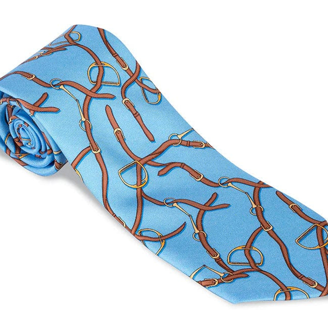 R. Hanauer Men's Necktie Blue R Hanauer Blue Stirrups Necktie