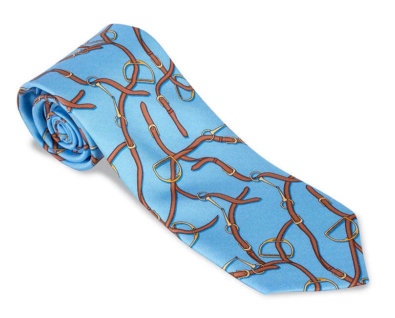 R. Hanauer Men's Necktie Blue R Hanauer Blue Stirrups Necktie