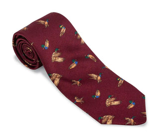 R Hanauer -Burgundy Bridgewater Ducks Necktie
