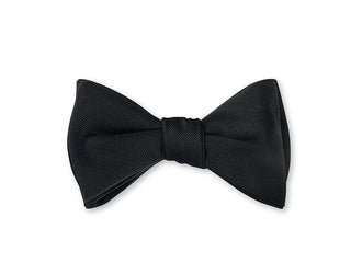 R. Hanauer Men's Necktie Formal Black Silk Faille Grosgrain Bowtie