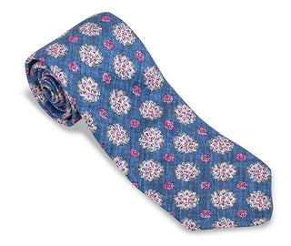 R Hanauer Navy Alfred Medallions Necktie -