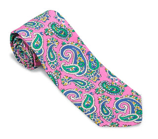 R Hanauer Pink Italian Paisley Necktie