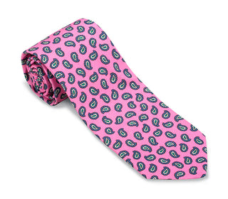 R Hanauer Pink Tossed Paisley Necktie