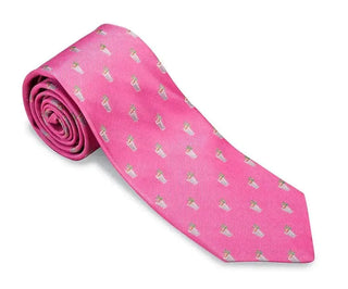 Pink tie with cocktail pattern