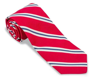R. Hanauer Men's Necktie Red R Hanauer Red Banks Stripes Necktie
