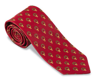 R. Hanauer Men's Necktie Red R Hanauer Red Christmas Wreath Necktie F3784
