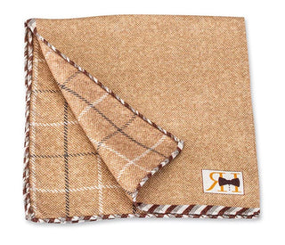 R. Hanauer Men's Pocket Square Camel R Hanauer - Camel Window Pane Pocket Square