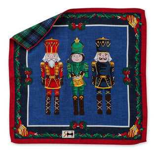 R Hanauer Blue Nutcrackers Pocket Square R. Hanauer