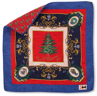 R. Hanauer Men's Pocket Square Red R HAnauer - Red Tree Santa Pocket Square 5382