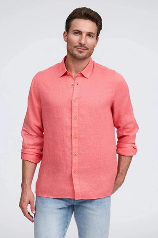 Raffi Men's Shoes Red / Medium Raffi - Brayden Long Sleeve Linen Shirt