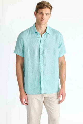 Raffi Men's Shirts Seaglass / Medium Raffi Bryce Short Sleeve Linen Shirt