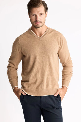 Raffi Men's Sweaters Camel / Medium Raffi - The Garrett Cashmere V-neck Sweater