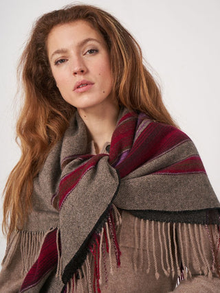 Repeat Cashmere Women's Poncho/Topper Taupe Repeat Square Cashmere Scarf