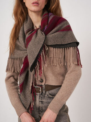 Repeat Cashmere Women's Poncho/Topper Taupe Repeat Square Cashmere Scarf