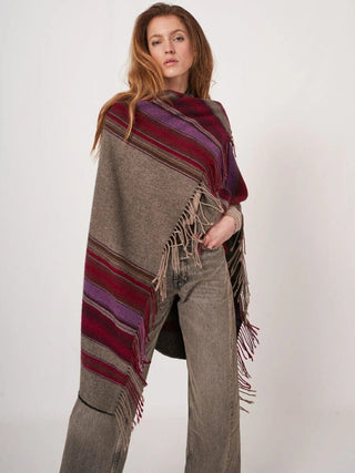 Repeat Cashmere Women's Poncho/Topper Taupe Repeat Square Cashmere Scarf