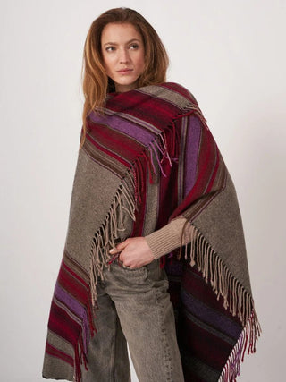 Repeat Cashmere Women's Poncho/Topper Taupe Repeat Square Cashmere Scarf