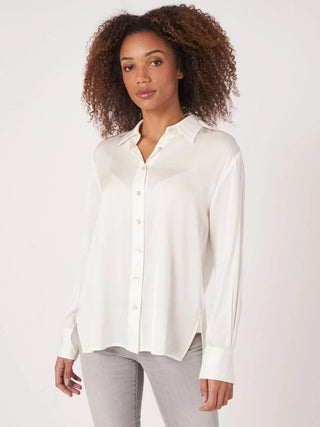 Repeat Cashmere Women's Shirts & Tops Cream / 36 - XS Repeat Silk Shirt