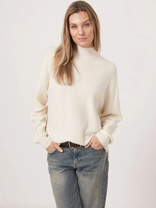 Repeat Cashmere Women's Sweaters Repeat Seamless Cashmere Blend High Neck Sweater