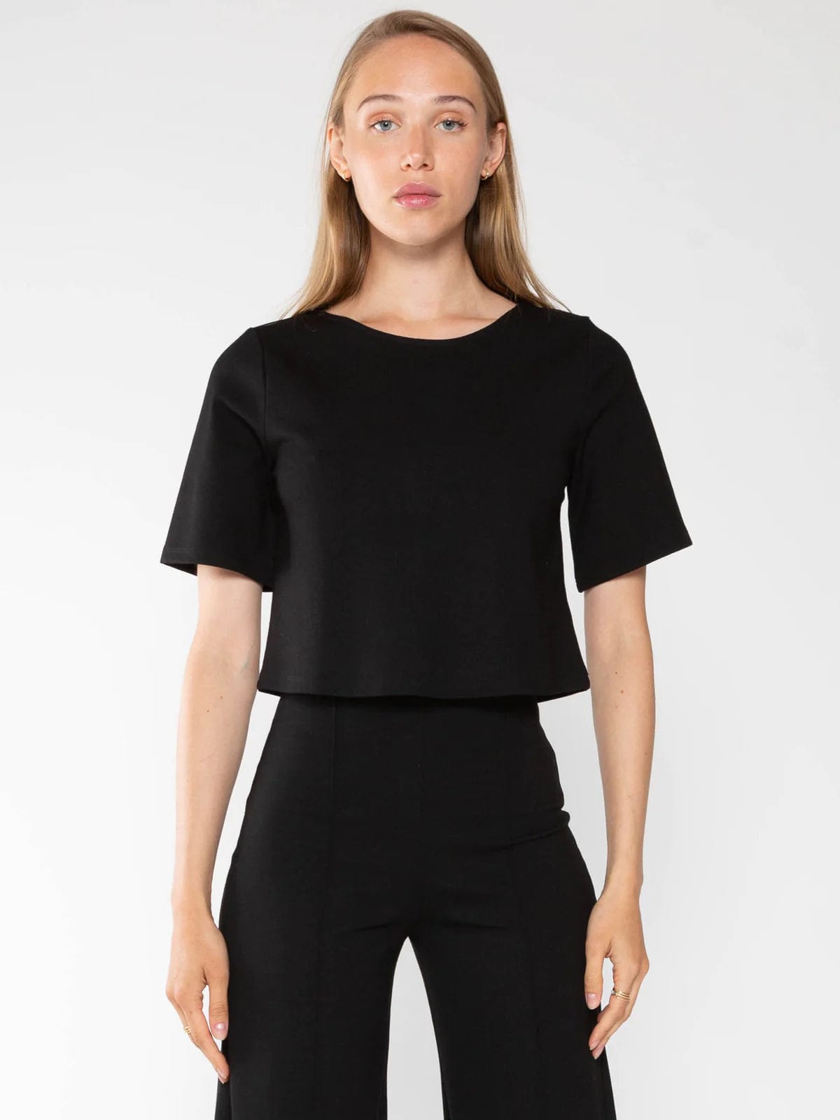 Ripley Rader Women's Shirts & Tops Black / 1 (XS) Ripley Rader Ponte Knit Short Sleeve Top