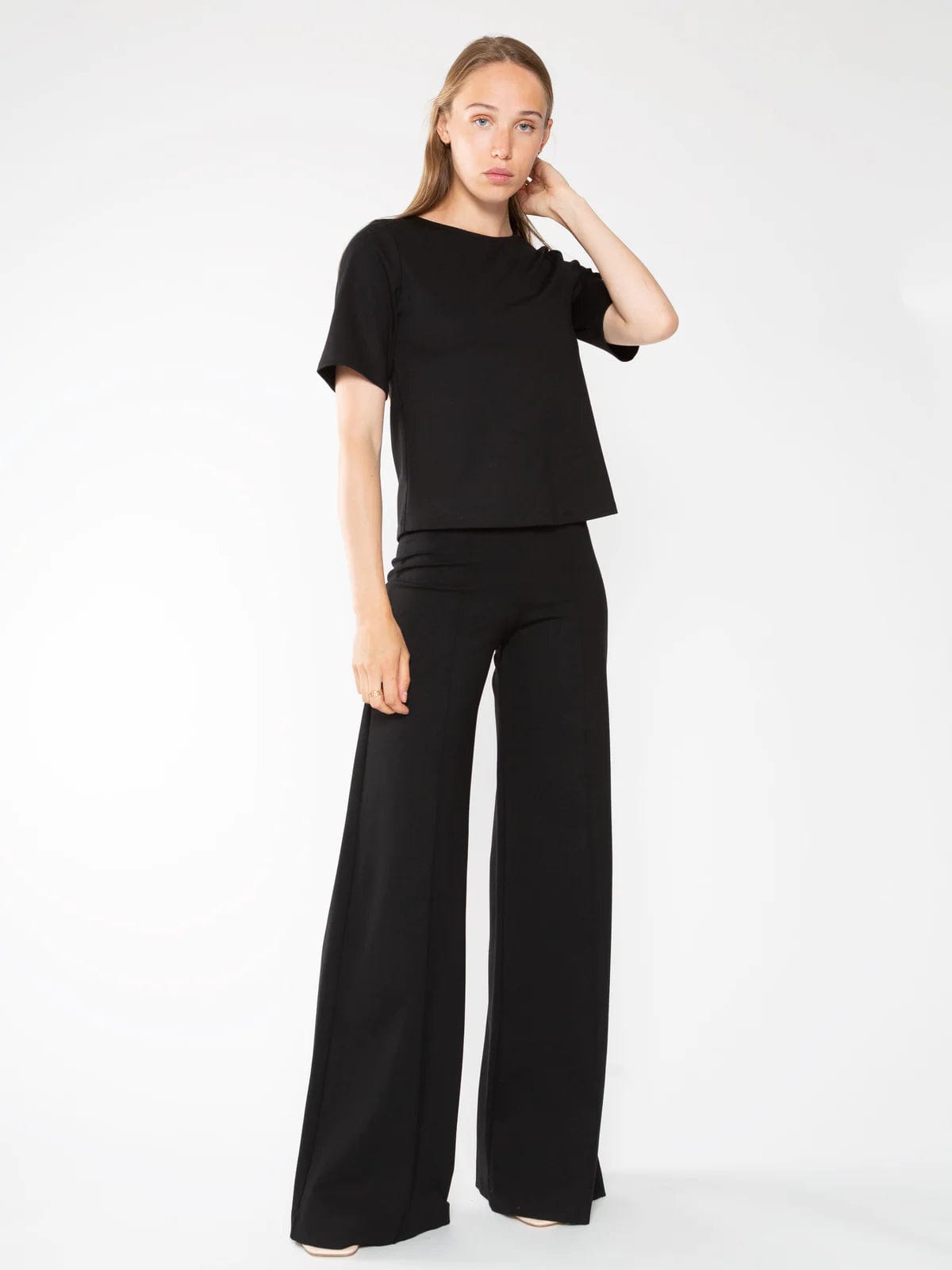 Ripley Rader Women's Shirts & Tops Black / 1 (XS) Ripley Rader Ponte Knit Short Sleeve Top Extended